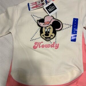 Disney Minnie Mouse Cream and Pink three piece set.  Small red mark as shown.